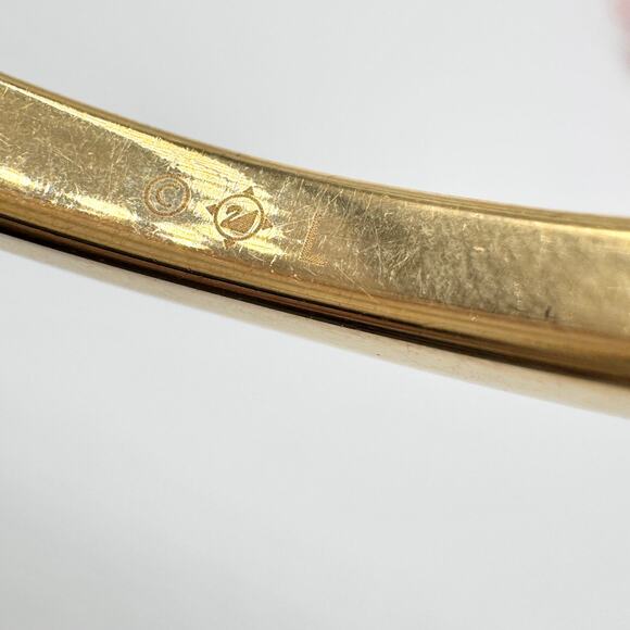 Swarovski Blue Pave Gold Tone Hinge Bangle Bracelet Swan Signed Rare Fits 7 1/4” - Picture 12 of 16